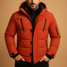 Men's winter jacket featuring a thick padded design and durable zipper, perfect for outdoor activities in cold weather. 3