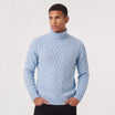 Men's wool turtleneck sweater featuring a stylish cable knit design, designed for a regular fit and perfect for cozy layering in cool weather. 7
