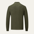 Men's zip-up cardigan featuring a mock neck design, crafted from soft stretch knit fabric, available in black and grey colors. 1