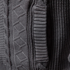 Men's zip up cardigan in soft black knit featuring a stylish stand collar and intricate cable knit design, perfect for layering in cooler weather. 5