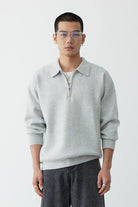 Men's sweatshirt featuring a polo collar, designed in a relaxed fit with a soft cotton blend for ultimate comfort, perfect for casual outings. 0