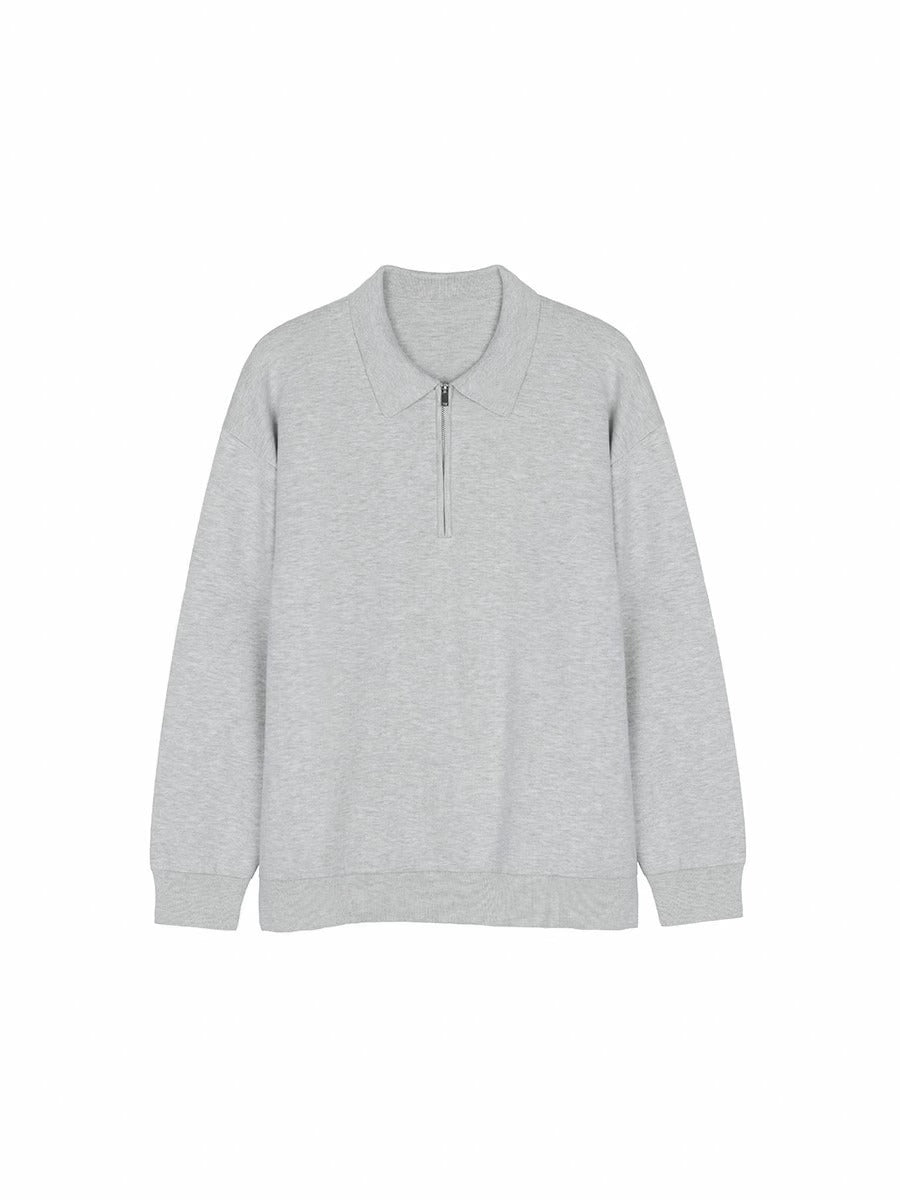 Men's sweatshirt featuring a polo collar, designed in a relaxed fit with a soft cotton blend for ultimate comfort, perfect for casual outings. 2