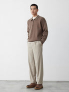 Men's sweatshirt featuring a polo collar, designed in a relaxed fit with a soft cotton blend for ultimate comfort, perfect for casual outings. 3