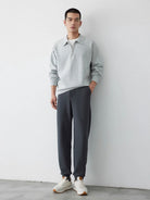 Men's sweatshirt featuring a polo collar, designed in a relaxed fit with a soft cotton blend for ultimate comfort, perfect for casual outings. 6