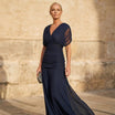 Off Shoulder Maxi Dress with Sculpted Bodice and Mermaid Silhouette – Elegant Formal Wear 1