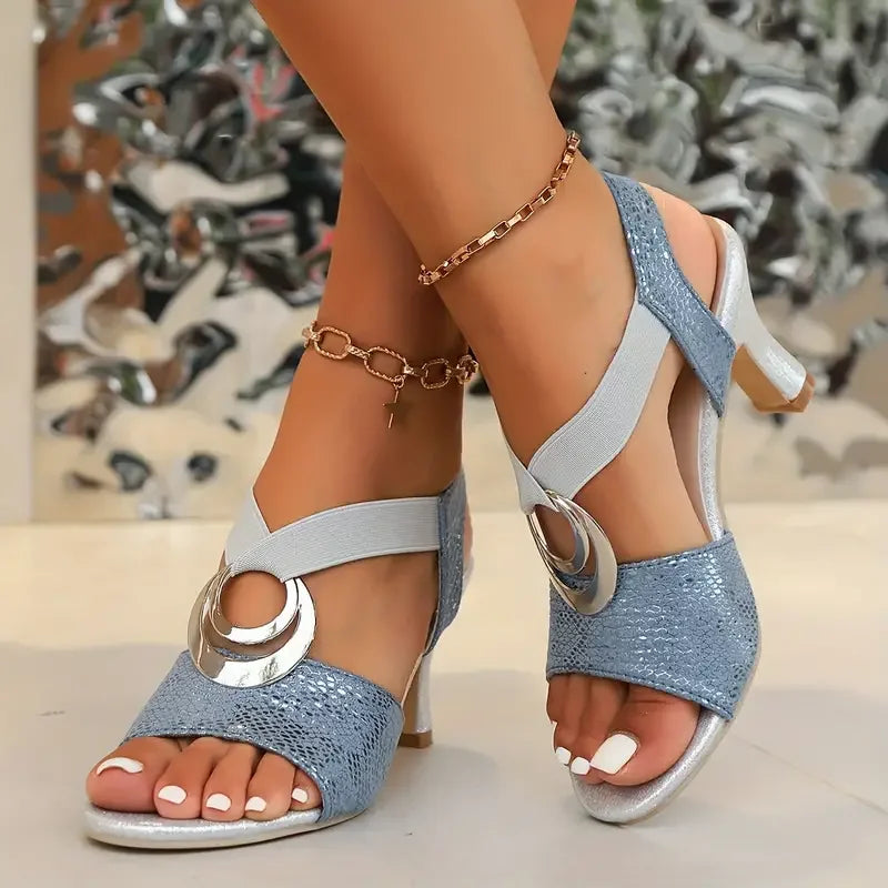 Orthopedic high heel sandals featuring cushioned support and an elegant stable design, perfect for all-day comfort and style. 1