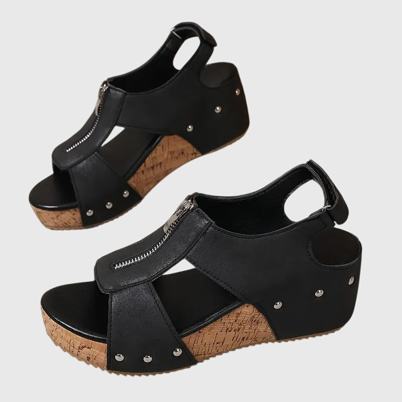 Orthopedic sandals for women featuring cushioned support, adjustable fit, and comfortable zipper closure for all-day wear. 4