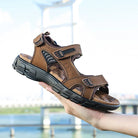 Orthopedic sandals featuring adjustable Velcro closure and a non-slip outsole, designed for ergonomic support for both men and women. 2
