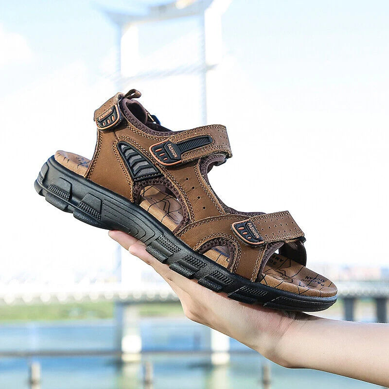 Orthopedic sandals featuring adjustable Velcro closure and a non-slip outsole, designed for ergonomic support for both men and women. 2