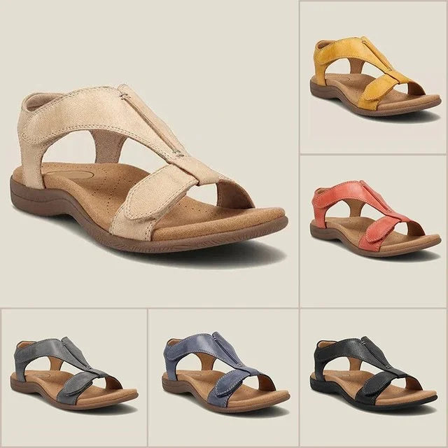 Orthopedic sandals featuring arch support and adjustable straps for everyday comfort, available in black and sizes 4-11 US. 3