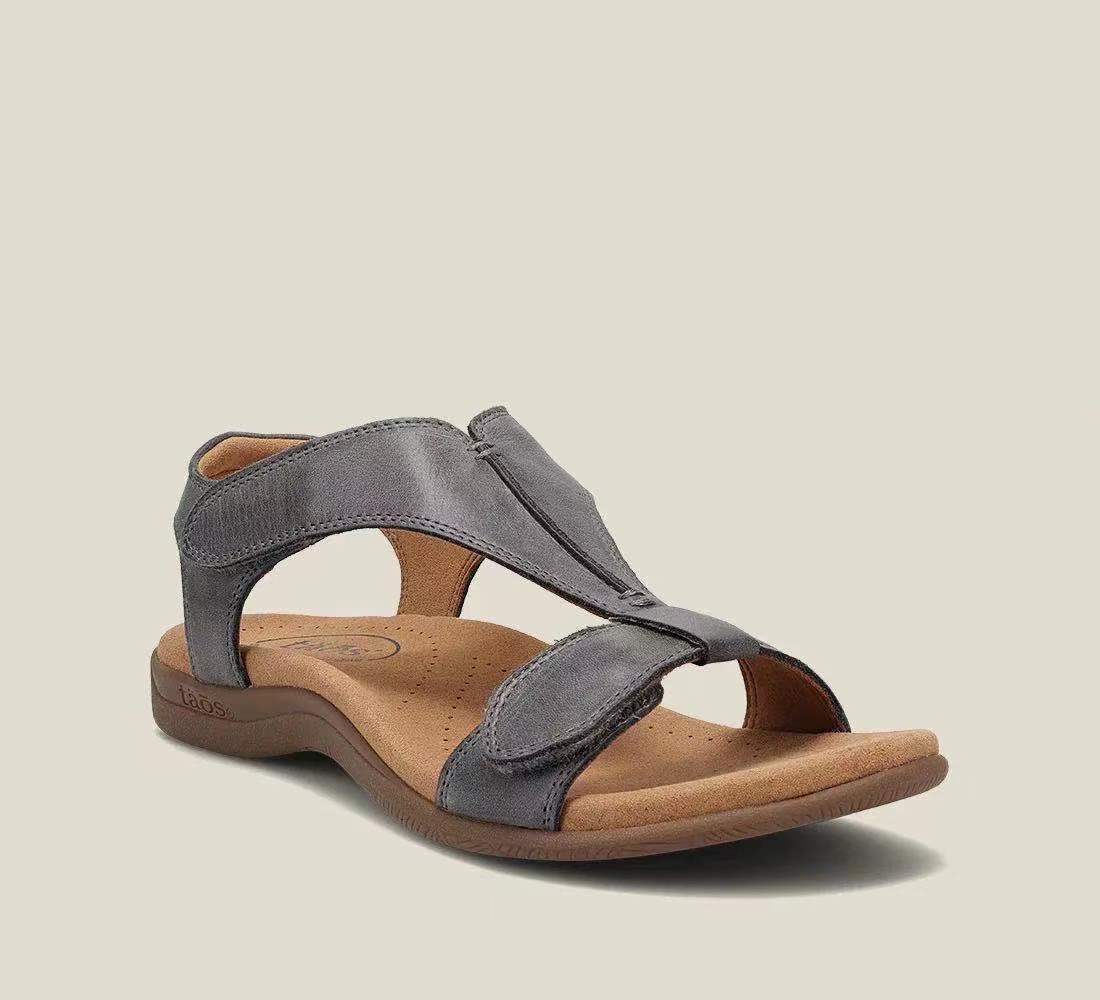Orthopedic sandals featuring arch support and adjustable straps for everyday comfort, available in black and sizes 4-11 US. 6