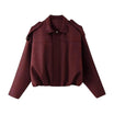 Oversized suede-style bomber jacket for women featuring a zip front and drop shoulders, perfect for casual fashion outerwear. 3
