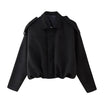 Oversized suede-style bomber jacket for women featuring a zip front and drop shoulders, perfect for casual fashion outerwear. 4