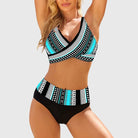 Plus size bikini swimsuit set featuring a supportive shaping silhouette and vibrant patterns for women, perfect for enhancing curves and ensuring comfort at the beach or pool. 0