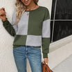 Relaxed sweatshirt featuring textured quilted fabric and a stylish color block check pattern, perfect for casual everyday wear. 6