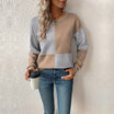 Relaxed sweatshirt featuring textured quilted fabric and a stylish color block check pattern, perfect for casual everyday wear. 7