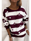 Striped sweatshirt featuring a star print, designed with a relaxed fit and made from soft jersey fabric, perfect for casual wear. 1