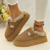 Suede slippers with plush lining and durable sole in brown, black, and white, offering slip-on comfort for indoor use. 0