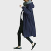 Waterproof trench coat for women featuring an adjustable belt, designed as a long raincoat in a timeless style for ultimate protection against the elements. 4