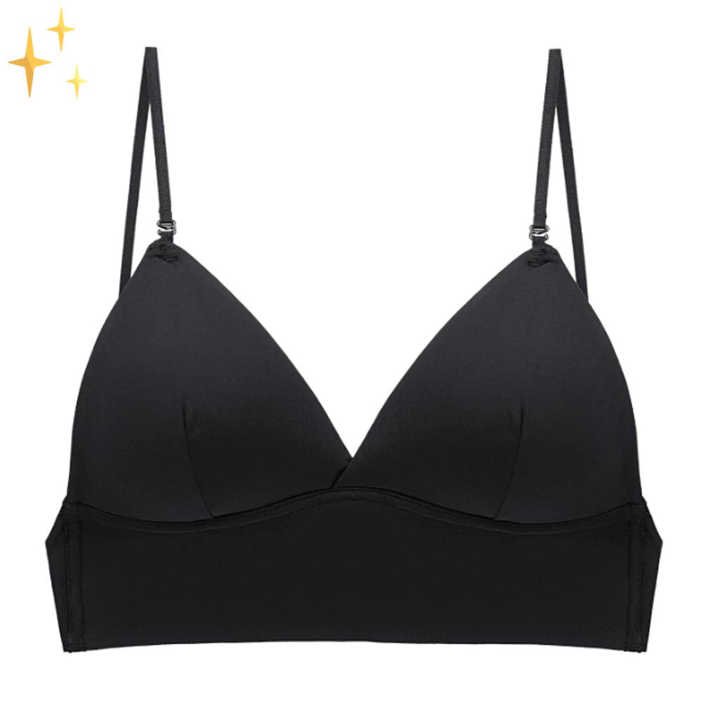 Women's backless bra featuring adjustable straps and a front hook closure, crafted from smooth nylon and spandex for ultimate comfort and support. 2