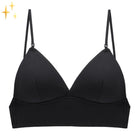 Women's backless bra featuring adjustable straps and a front hook closure, crafted from smooth nylon and spandex for ultimate comfort and support. 2