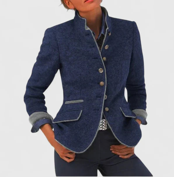Women's black cardigan with button closure, designed for office wear, showcasing an elegant formal style suitable for professional settings. 4