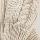 Women's chunky knit cardigan featuring an open front design, crafted from a soft wool-blend in oatmeal cream, designed for a relaxed fit. 2