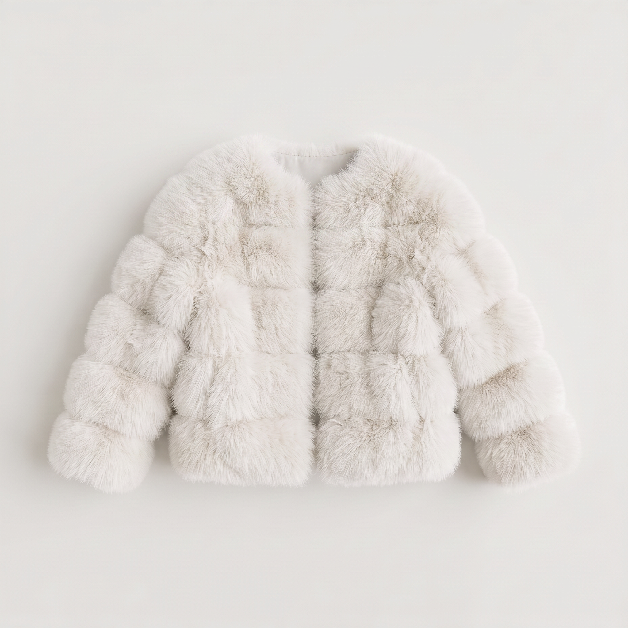 Women's faux fur jacket featuring a concealed fastening, designed for a relaxed fit and hip-length styling, perfect for fashionable layering in cool weather. 6
