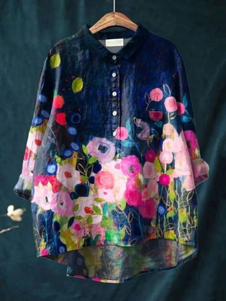Women's Floral Blouse with Pocket and Loose Fit – Vibrant Summer Top for Women 5