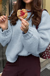 Women's classic crew neck jumper made from thick acrylic knit, perfect for layering in cooler weather. 0