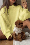 Women's classic crew neck jumper made from thick acrylic knit, perfect for layering in cooler weather. 3