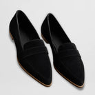 Women's loafers featuring a pointed suede design, comfortable flat sole, and elegant style, perfect for autumn footwear. 2