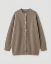 Women's long black cardigan featuring a button front design, crafted from soft brushed knit for comfort and style. 10