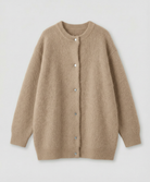 Women's long black cardigan featuring a button front design, crafted from soft brushed knit for comfort and style. 2