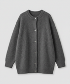 Women's long black cardigan featuring a button front design, crafted from soft brushed knit for comfort and style. 8