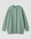Women's long black cardigan featuring a button front design, crafted from soft brushed knit for comfort and style. 9