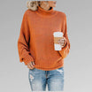 Women's loose knit sweater for winter, featuring a soft and cozy pullover design in a casual style, perfect for staying warm and fashionable. 0