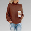 Women's loose knit sweater for winter, featuring a soft and cozy pullover design in a casual style, perfect for staying warm and fashionable. 3