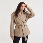 Women's oversized trench coat featuring a structured design, made from a warm wool blend, perfect for casual and smart-casual outfits. 0
