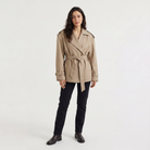 Women's oversized trench coat featuring a structured design, made from a warm wool blend, perfect for casual and smart-casual outfits. 2