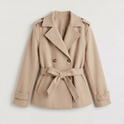 Women's oversized trench coat featuring a structured design, made from a warm wool blend, perfect for casual and smart-casual outfits. 5