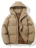 Women's black puffer jacket with hood and zip pockets, featuring a quilted design, suitable for cold weather, available in sizes S-3XL. 6