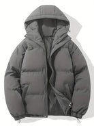 Women's black puffer jacket with hood and zip pockets, featuring a quilted design, suitable for cold weather, available in sizes S-3XL. 7