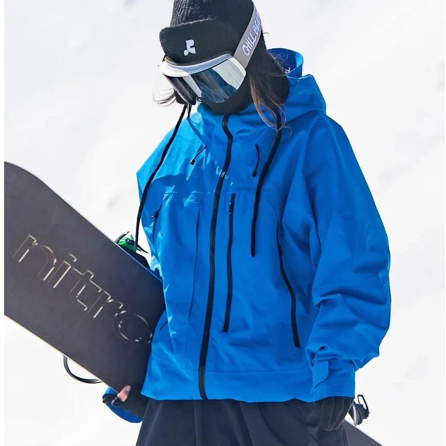 Women's ski jacket featuring a waterproof and windproof design, ideal for winter adventures, crafted from lightweight materials for comfort and mobility in snowy conditions. 0