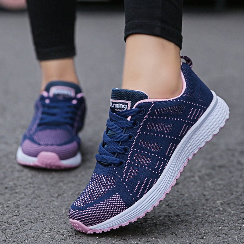 Women's sneakers featuring arch support and breathable mesh, designed for comfort and optimal airflow, ideal walking shoes for women with a wide toe box. 10