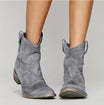 Women's suede western boots featuring a low heel and round toe, perfect for versatile everyday wear and stylish comfort. 4