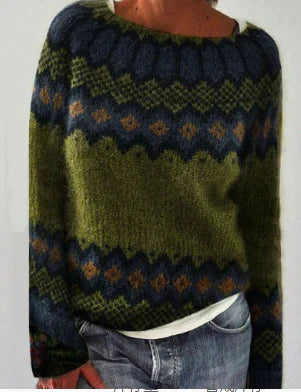Women's relaxed fit sweater with crew neck, featuring a soft fabric ideal for both casual and office wear, available in versatile colors. 5