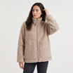 Women's Teddy Fleece Jacket in oversized fit with full-length zip and front pockets, perfect for cozy layering in colder weather. 0