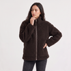 Women's Teddy Fleece Jacket in oversized fit with full-length zip and front pockets, perfect for cozy layering in colder weather. 7