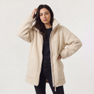 Women's Teddy Fleece Jacket featuring a two-way zip and high collar, designed for a relaxed fit and ultimate comfort, perfect for cozy layering during colder months 0